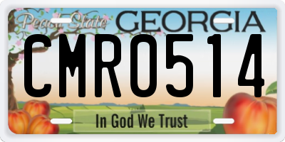 GA license plate CMR0514