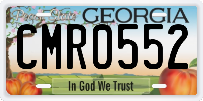 GA license plate CMR0552