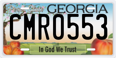 GA license plate CMR0553