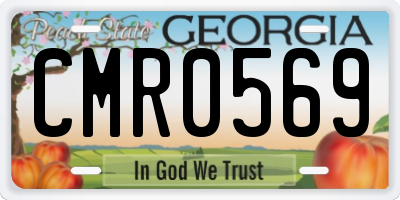 GA license plate CMR0569