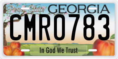 GA license plate CMR0783