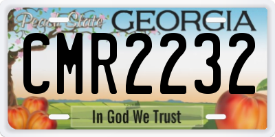 GA license plate CMR2232
