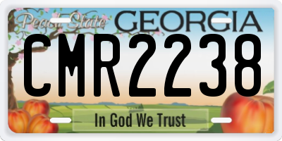 GA license plate CMR2238