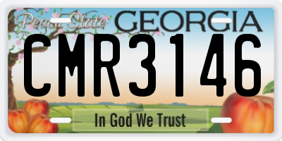 GA license plate CMR3146
