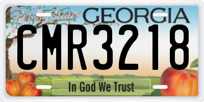 GA license plate CMR3218