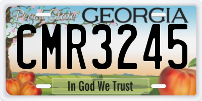 GA license plate CMR3245