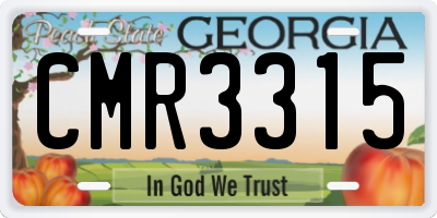GA license plate CMR3315