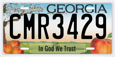 GA license plate CMR3429