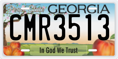 GA license plate CMR3513