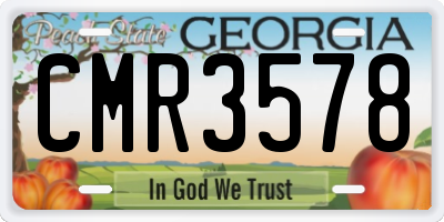 GA license plate CMR3578