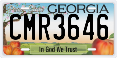 GA license plate CMR3646