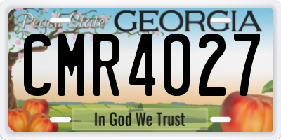 GA license plate CMR4027