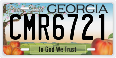 GA license plate CMR6721