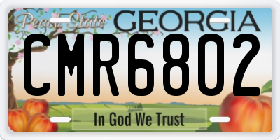 GA license plate CMR6802