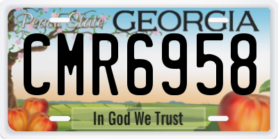 GA license plate CMR6958