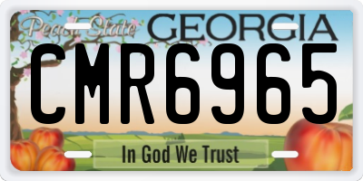GA license plate CMR6965