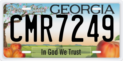 GA license plate CMR7249
