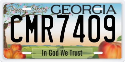 GA license plate CMR7409