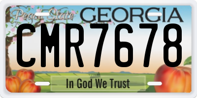 GA license plate CMR7678