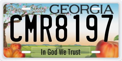 GA license plate CMR8197