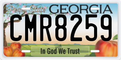 GA license plate CMR8259