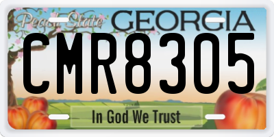 GA license plate CMR8305