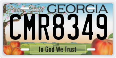 GA license plate CMR8349