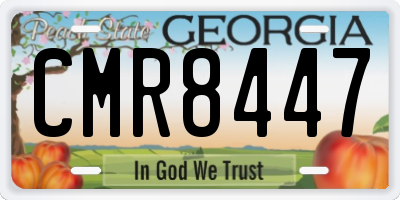 GA license plate CMR8447