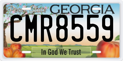 GA license plate CMR8559