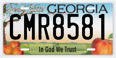 GA license plate CMR8581