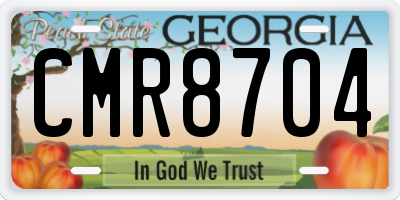 GA license plate CMR8704