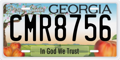 GA license plate CMR8756