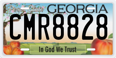 GA license plate CMR8828