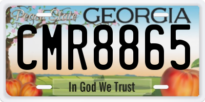 GA license plate CMR8865