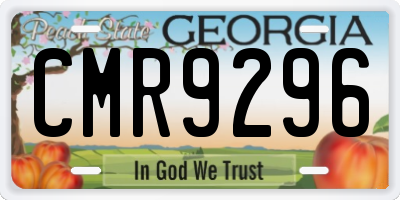 GA license plate CMR9296