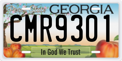 GA license plate CMR9301