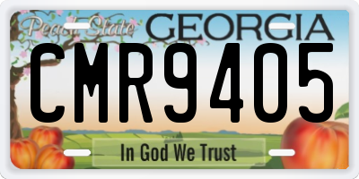 GA license plate CMR9405