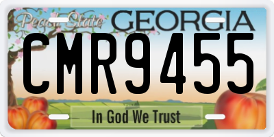 GA license plate CMR9455