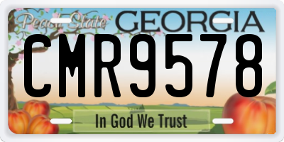 GA license plate CMR9578