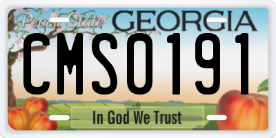 GA license plate CMS0191