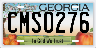 GA license plate CMS0276