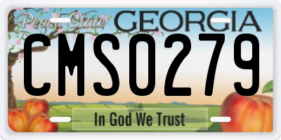 GA license plate CMS0279