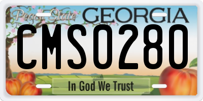 GA license plate CMS0280