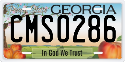 GA license plate CMS0286