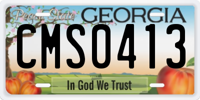 GA license plate CMS0413