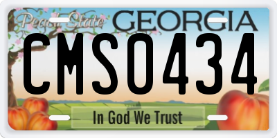 GA license plate CMS0434