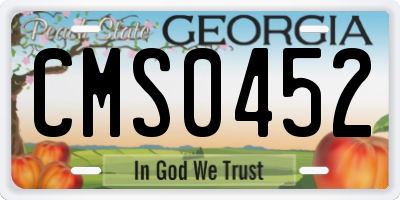 GA license plate CMS0452