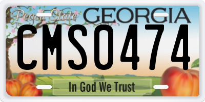 GA license plate CMS0474