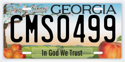 GA license plate CMS0499