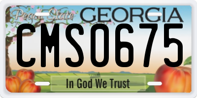 GA license plate CMS0675